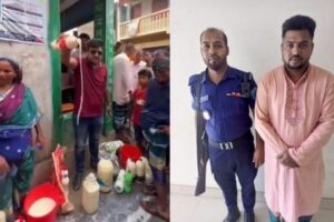 মাদারীপুরে মিথ্যা অপবাদ দিয়ে জনসম্মুখে খামারির মাথায় দুধ ঢেলে নির্যাতন, কনটেন্ট ক্রিয়েটর এনামুল গ্রেফতার