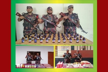 বেনাপোলে বিজিবি অভিযানে মাদকদ্রব্য ও চোরাচালান পণ্য আটক 