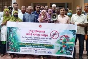 ঝিকরগাছায় ডেঙ্গু প্রতিরোধে সচেতনতামূলক র্যালি ও আলোচনা সভা