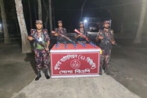 যশোরের শার্শার গোগা সিমান্ত এলাকায় বিজিবি অভিযানে ২০ বোতল ভারতীয় ফেনসিডিল -ডিএক্স উদ্ধার
