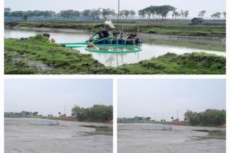 কপোতাক্ষ নদে ড্রেজার বসিয়ে বালু উত্তোলন, গভীর ঘের ভরাট করে ইটভাটার নীলনকশা